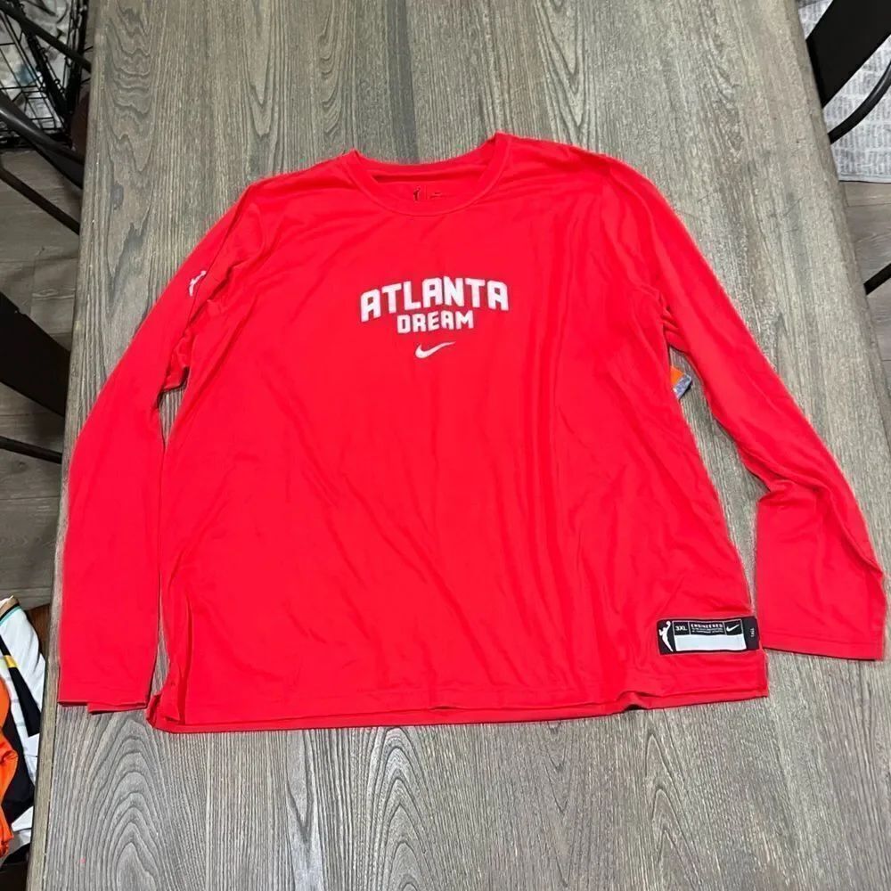 NWT Nike WNBA Womens Dri-Fit Atlanta Dream Performance Long Sleeve Tee Red 3XLT